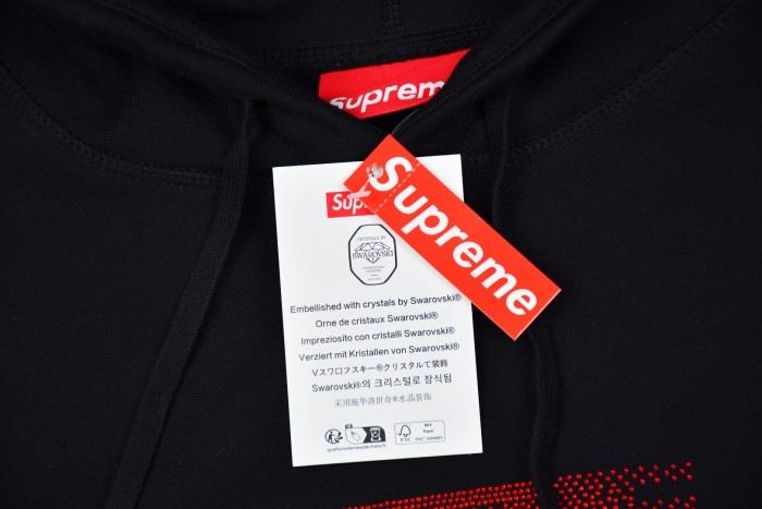 日本未入荷 シュプリーム 偽物通販  Supremeクリスタル烫钻 フリース裏地付きフーディー3色