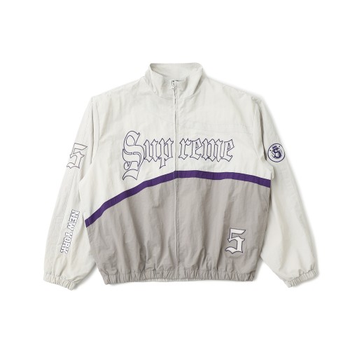 追跡付 シュプリーム コピー Supremeロゴプリント スタンドカラー ジップアップジャケット2色