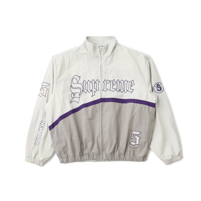 追跡付 シュプリーム コピー Supremeロゴプリント スタンドカラー ジップアップジャケット2色