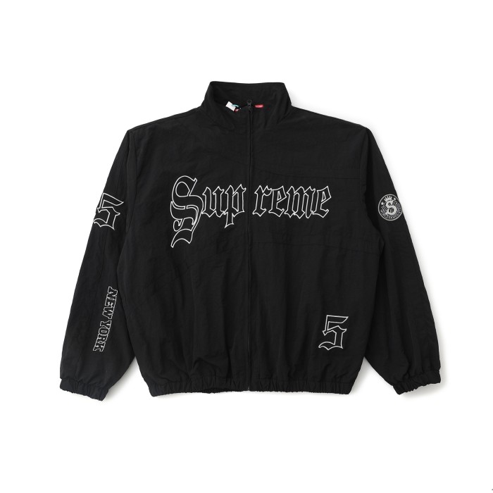 追跡付 シュプリーム コピー Supremeロゴプリント スタンドカラー ジップアップジャケット2色