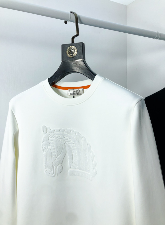 一目惚れ♪ エルメス 激安偽物 2026SSメンズ戦馬刺繍チェック スペーシアミックス ロンT色