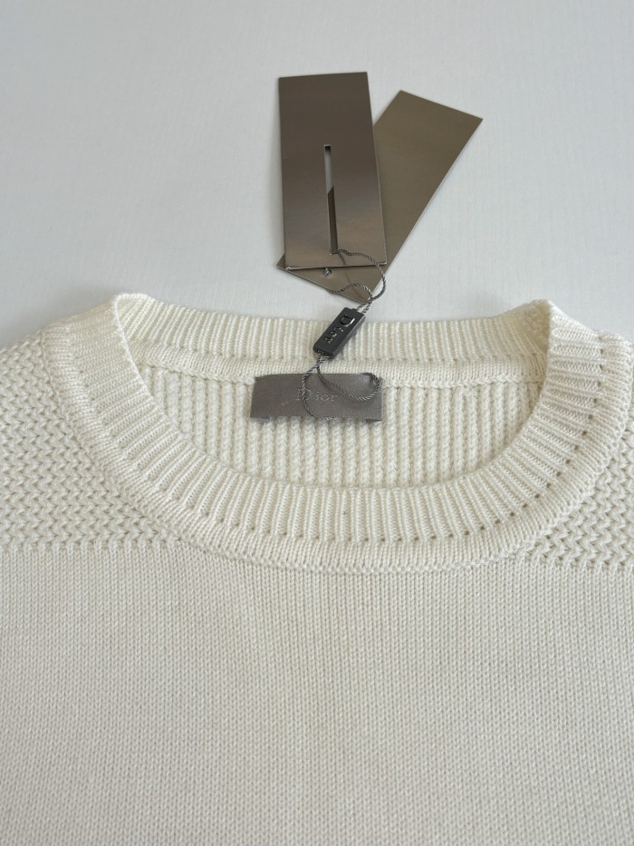 【話題商品！】 ディオール 偽物通販 の2026 ssレターロゴ 刺繍入り ウール クルーネックセーター