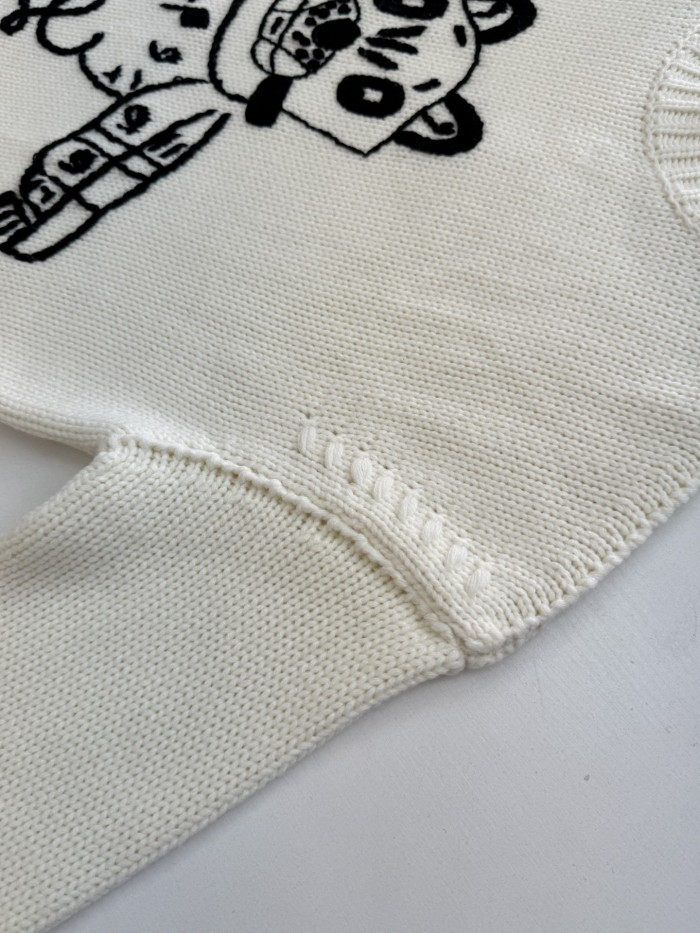 追跡付 ロエベ 激安偽物 の26ssドラえもん刺繍 ウールセーター