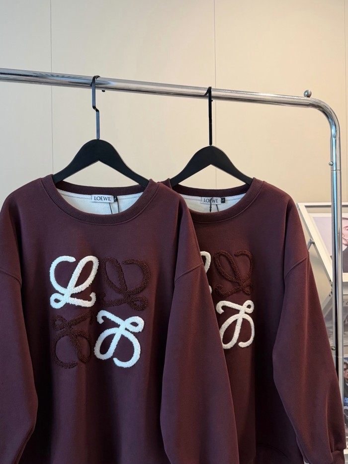 新作 ロエベ 激安偽物 の26ss  刺繍ロゴクルーネックスウェット