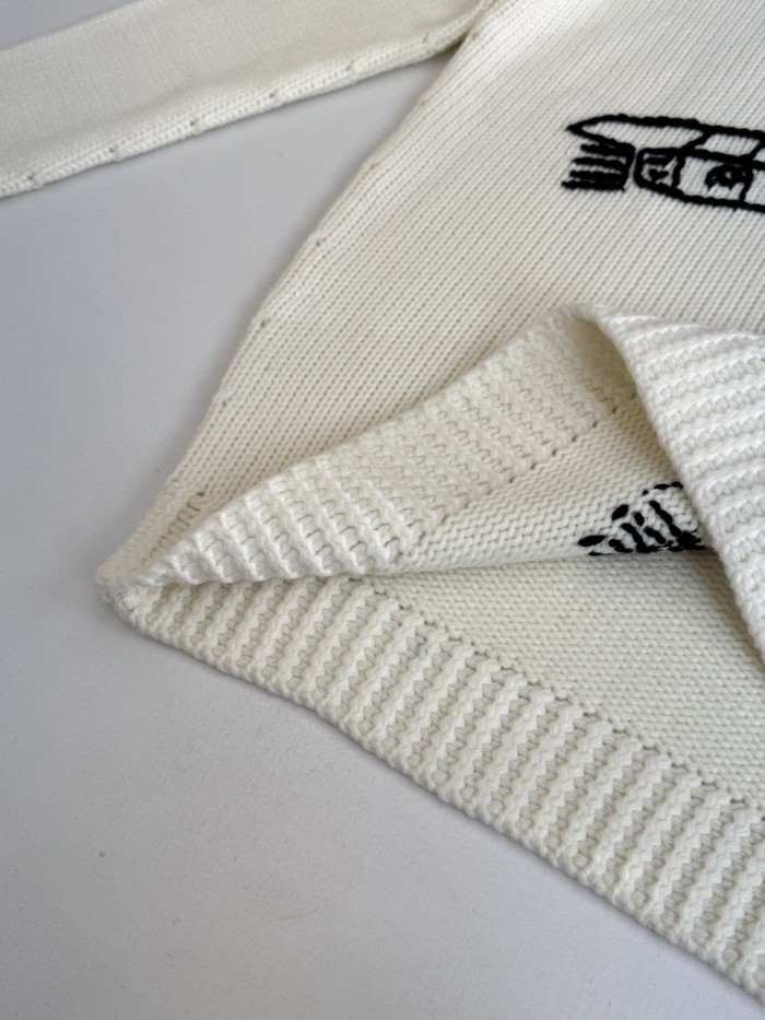 追跡付 ロエベ 激安偽物 の26ssドラえもん刺繍 ウールセーター