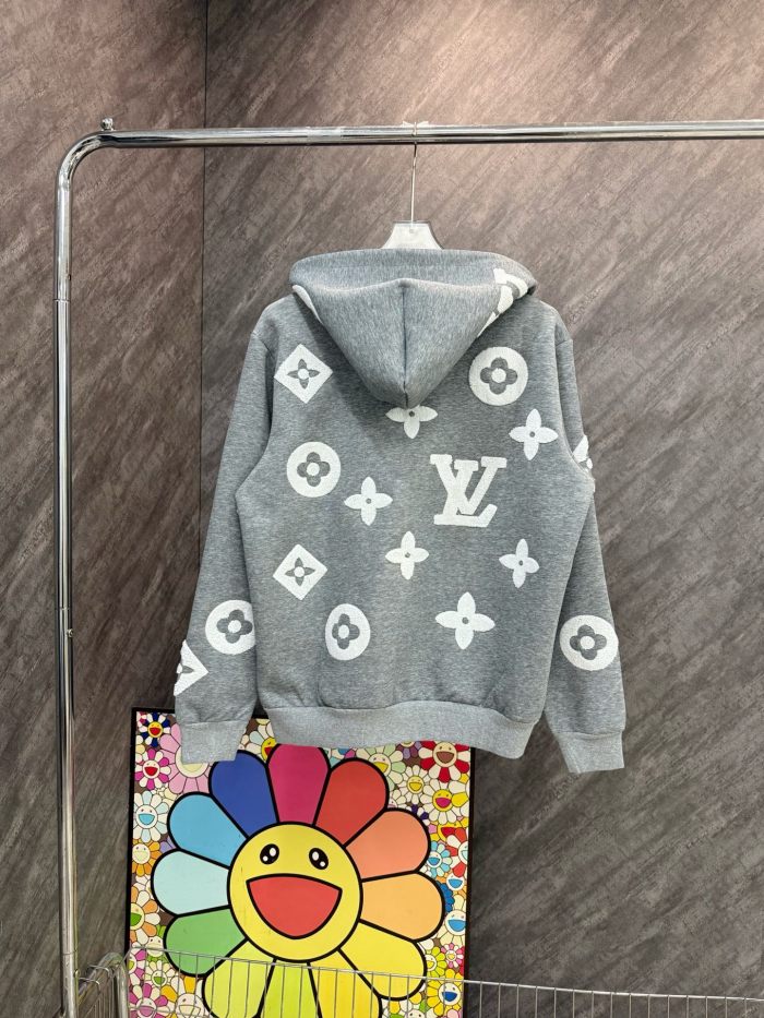 【限定】 ルイヴィトン 激安通販 2026SS総柄タオル刺繍 オリジナルパーカー
