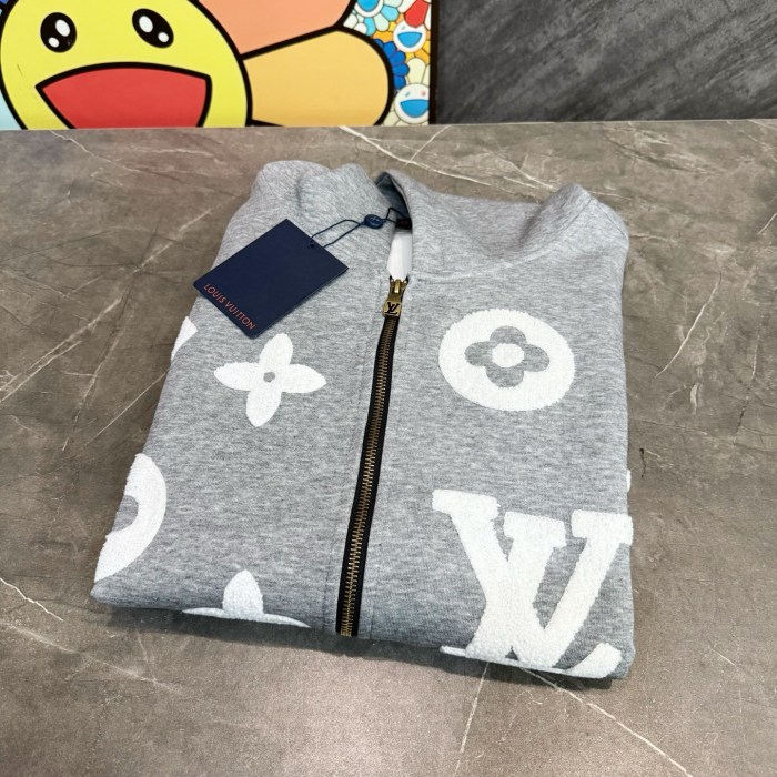 【限定】 ルイヴィトン 激安通販 2026SS総柄タオル刺繍 オリジナルパーカー