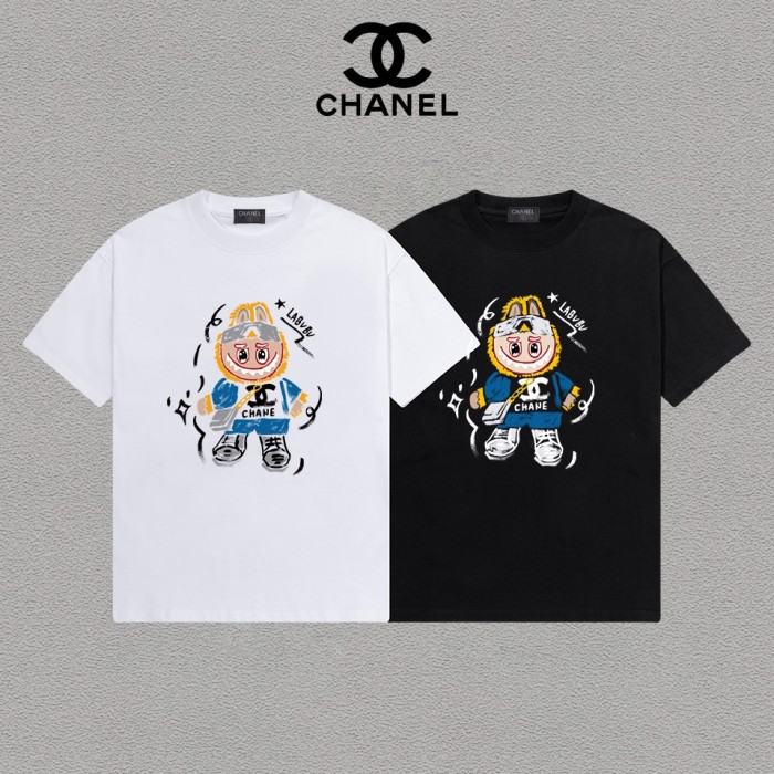 超話題! シャネル コピー の2026SSプリントロゴオールインワントレンド丸首半袖Tシャツ
