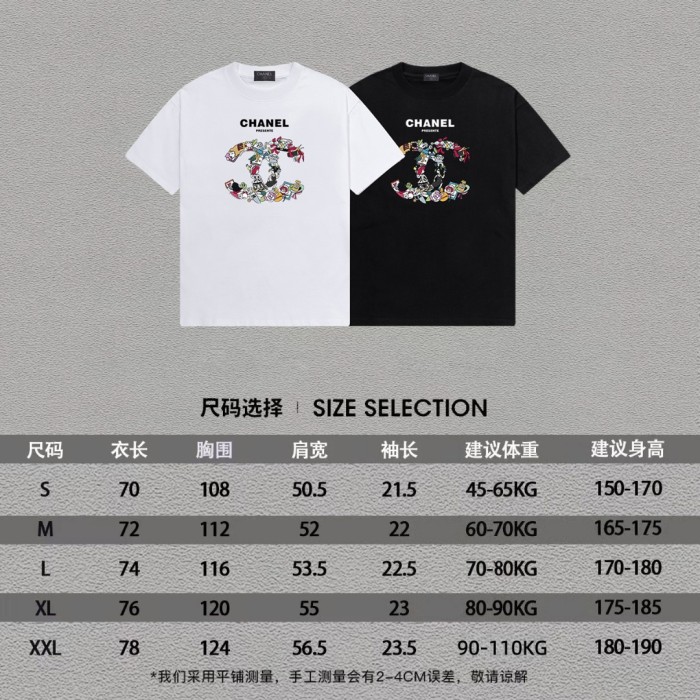 超奇跡の入荷☆ シャネル n級品 の2026SSプリントロゴオールインワントレンド丸首半袖Tシャツ