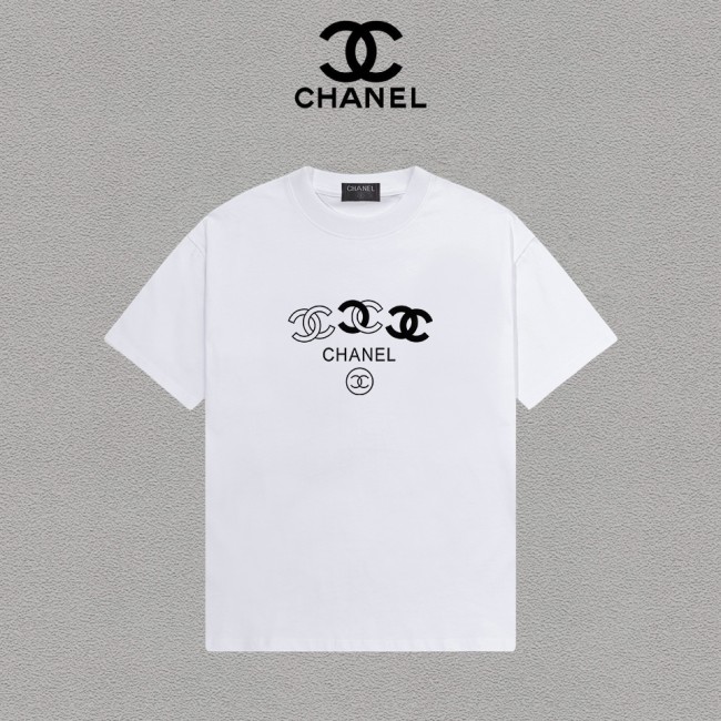 【限定】シャネル 偽物通販 の2026SSプリントロゴオールインワントレンド丸首半袖Tシャツ