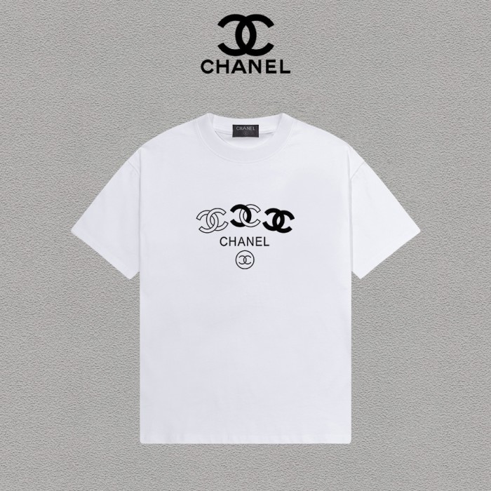 【限定】シャネル 偽物通販 の2026SSプリントロゴオールインワントレンド丸首半袖Tシャツ