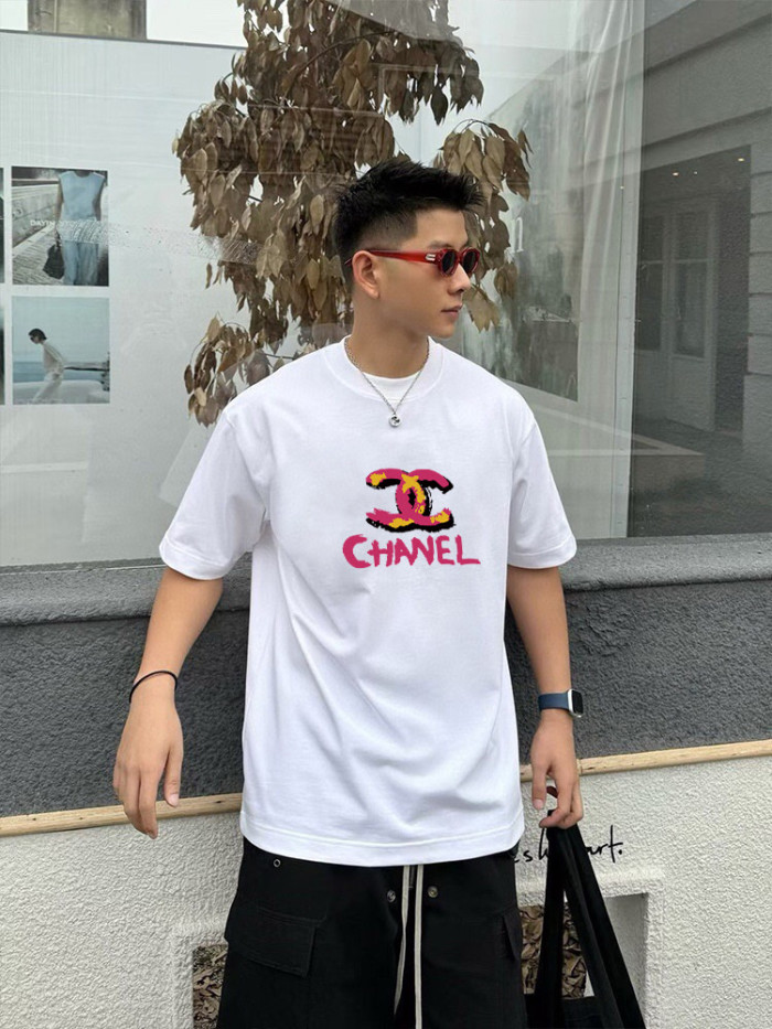 【話題商品！】シャネル 激安通販 の2026SSプリントロゴオールインワントレンド丸首半袖Tシャツ