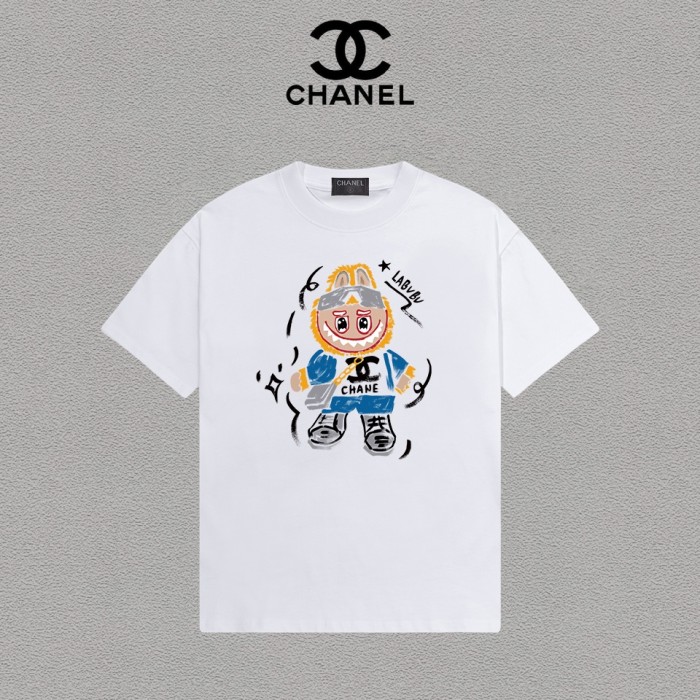 超話題! シャネル コピー の2026SSプリントロゴオールインワントレンド丸首半袖Tシャツ