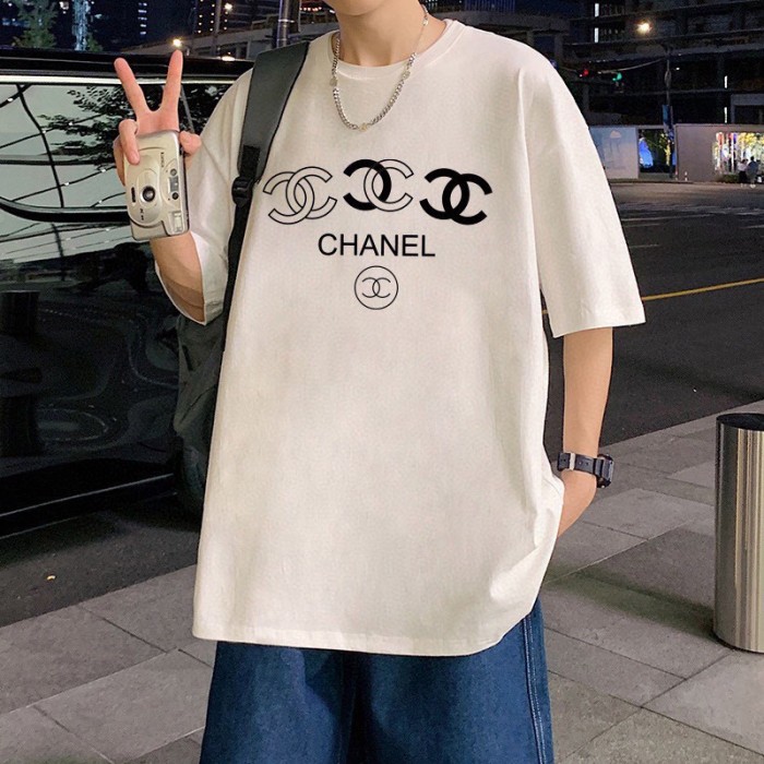 【限定】シャネル 偽物通販 の2026SSプリントロゴオールインワントレンド丸首半袖Tシャツ