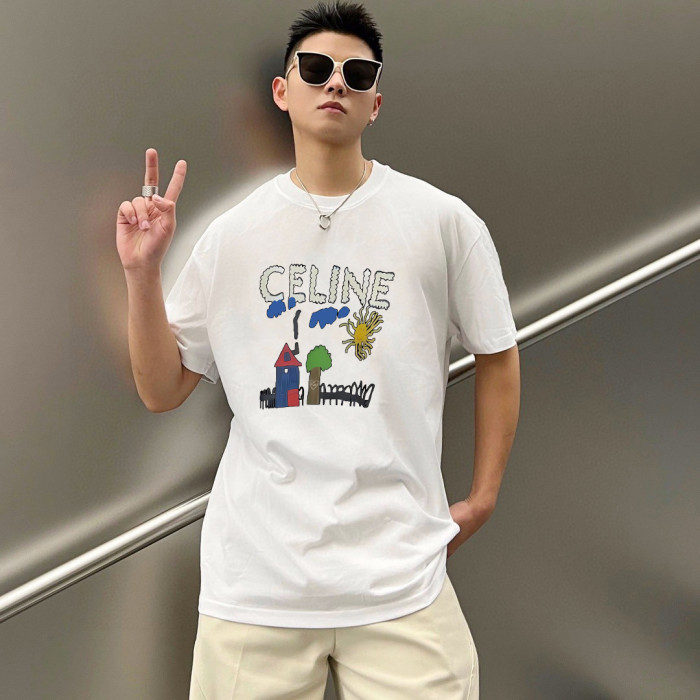 大人気 セリーヌ コピー の2026SS プリントロゴオールインワントレンドコットン半袖Tシャツ
