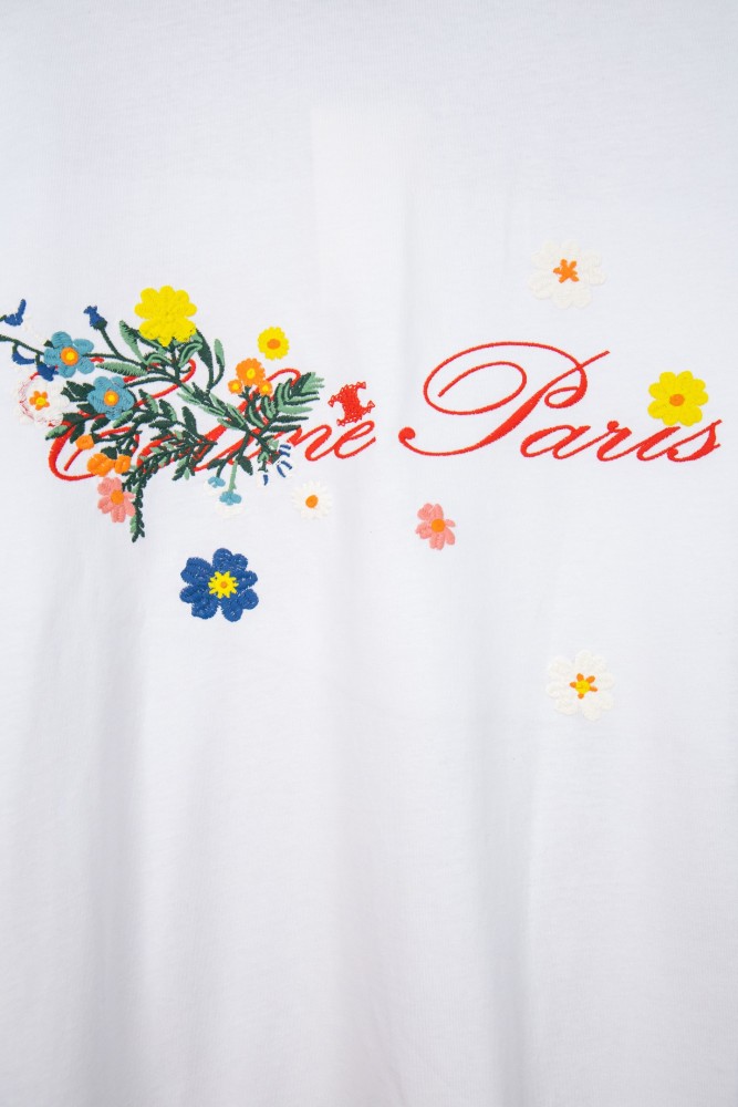 入手困難 セリーヌ コピーおすすめ の2026SS 立体刺繍花卉半袖