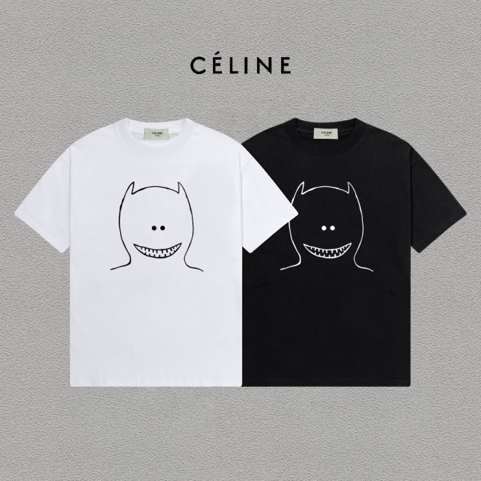 【話題商品！】セリーヌ 偽物通販 の2026SS プリントロゴオールインワントレンドコットン半袖Tシャツ