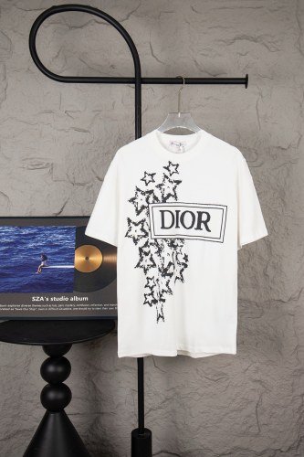 追跡付 ディオール n級品 の2026SSアルファベット星プリント半袖クルーネックTシャツ