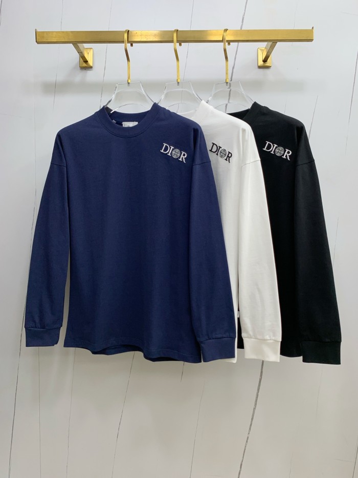 【限定】ディオール コピー の2026SS丸首長袖プルオーバー長袖Tシャツネットレッド