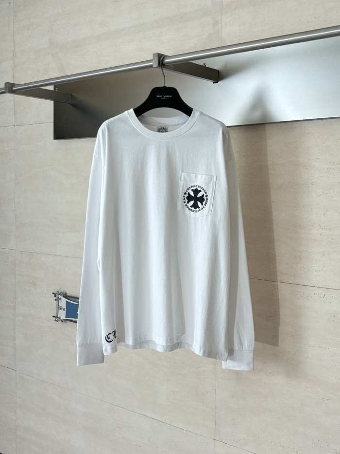 新作 クロムハーツ 激安通販 の2026SSスサンスクリット十字架長袖Tシャツ