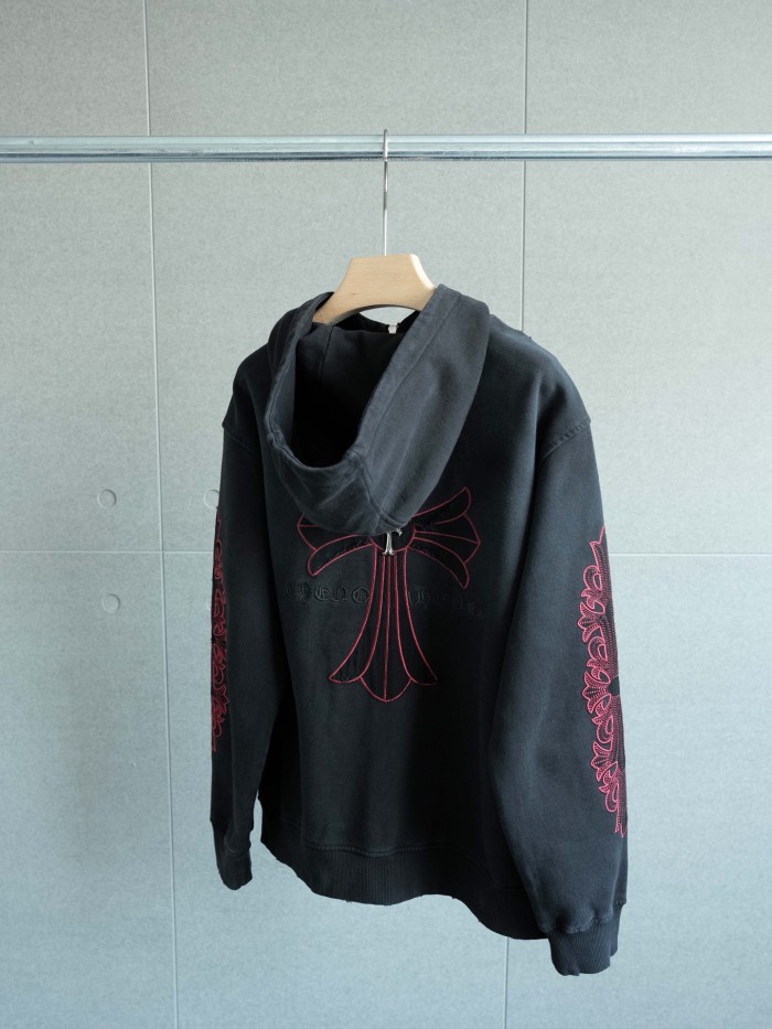【限定】クロムハーツ n級品 の2026SS袖腕刺繍マーク布ファスナーフード