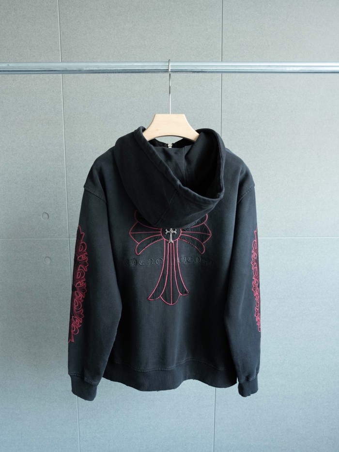 【限定】クロムハーツ n級品 の2026SS袖腕刺繍マーク布ファスナーフード