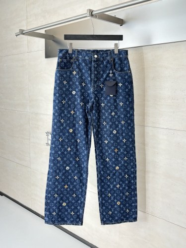 日本未入荷 ルイヴィトン 激安偽物 2026SS 満印デイジー刺繍ジーンズ