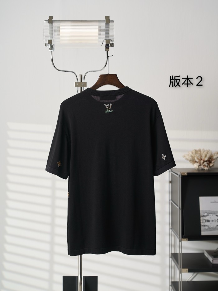 【限定】 ルイヴィトン 偽物通販 2026SS ドリルニット半袖Tシャツ