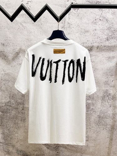 高品質 ルイヴィトン 偽物通販 2026SS 手描き落書きロゴ刺繍半袖Tシャツ