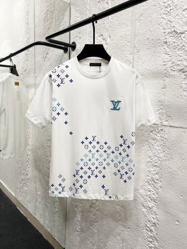 大人気 ルイヴィトン コピー 2026SS グラデーション刺繍逆書き半袖Tシャツ