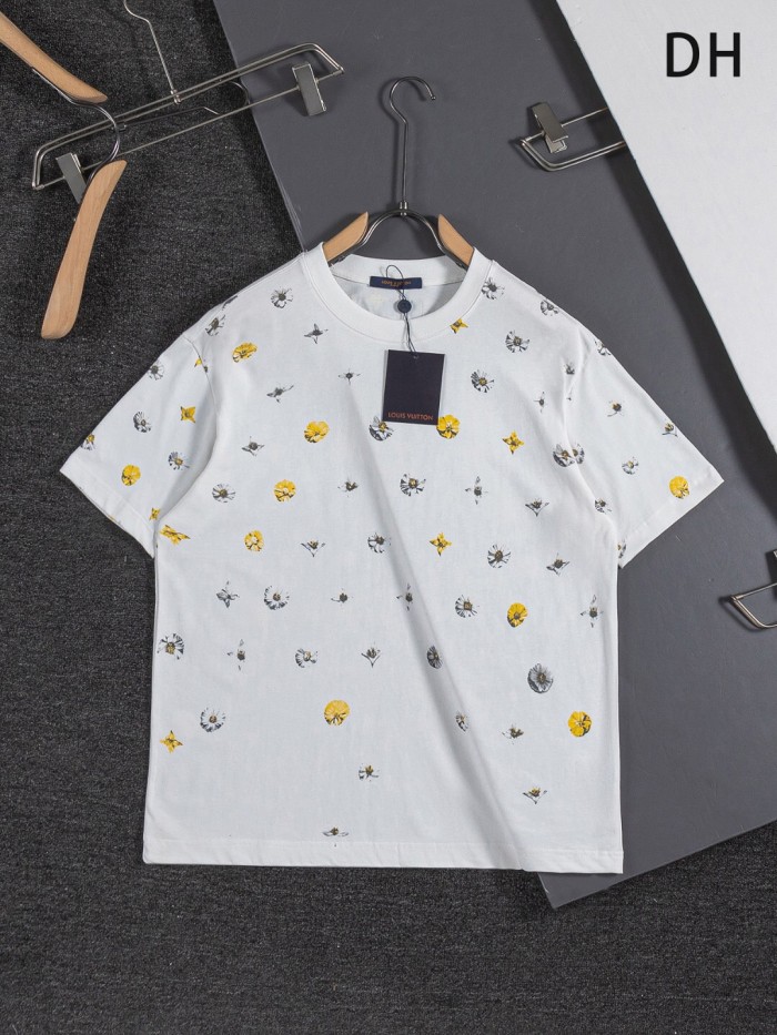 稀少 ルイヴィトン 激安通販 2026SS 刺繍ラウンドネック半袖Tシャツ