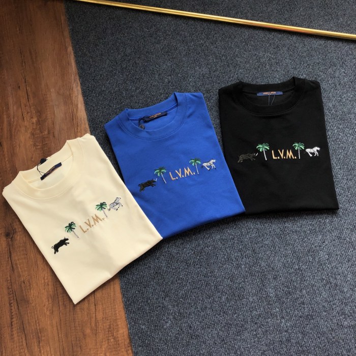 【話題商品！】 ルイヴィトン 激安偽物 2026SS 刺繍ロゴラウンドネック半袖Tシャツ