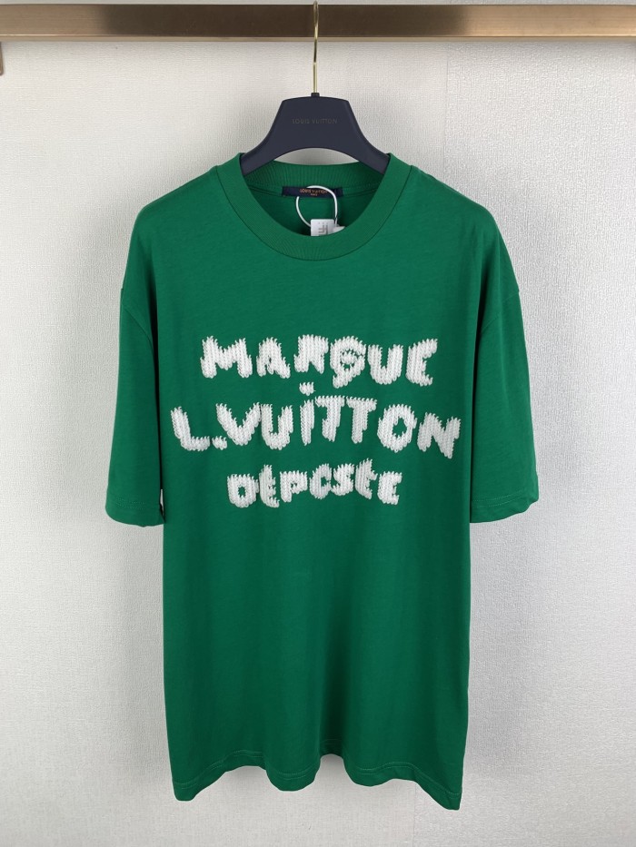 一目惚れ♪ ルイヴィトン 激安通販 2026SS エンボス刺繍半袖Tシャツ