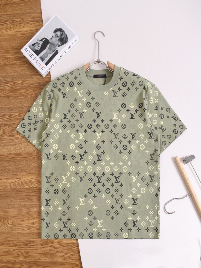 追跡付 ルイヴィトン 激安偽物 2026SS 老花満印ロゴ丸首半袖Tシャツ