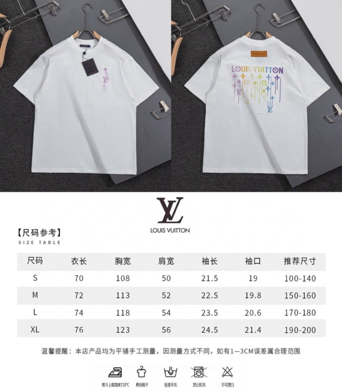 超話題! ルイヴィトン n級品 2026SS 刺繍ラウンドネック半袖Tシャツ