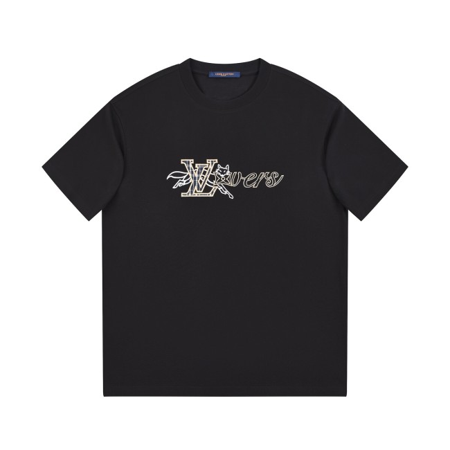 累積売上総額第１位！ ルイヴィトン コピー 2026SS 刺繍ラウンドネック半袖Tシャツ
