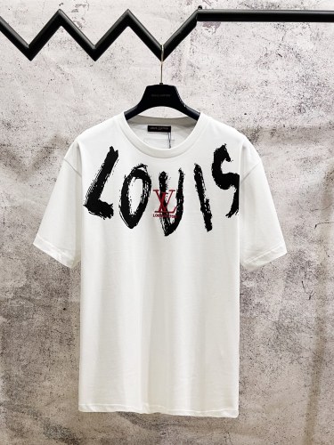 高品質 ルイヴィトン 偽物通販 2026SS 手描き落書きロゴ刺繍半袖Tシャツ