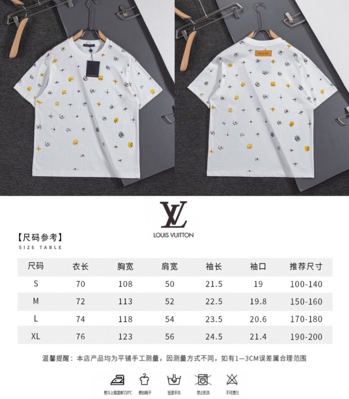 稀少 ルイヴィトン 激安通販 2026SS 刺繍ラウンドネック半袖Tシャツ
