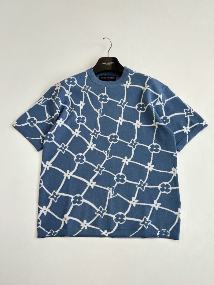 【限定】 ルイヴィトン 激安通販 2026SS ニットジャカード半袖Tシャツ
