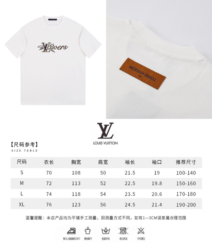 一目惚れ♪ ルイヴィトン スーパーコピー 2026SS 刺繍ラウンドネック半袖Tシャツ