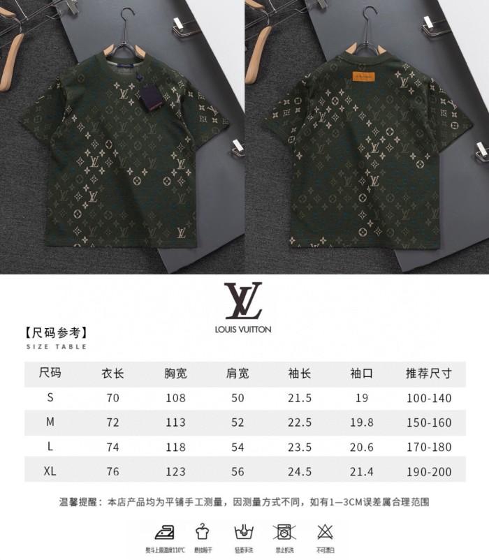 日本未入荷 ルイヴィトン スーパーコピー 2026SS 老花満印ロゴ丸首半袖Tシャツ