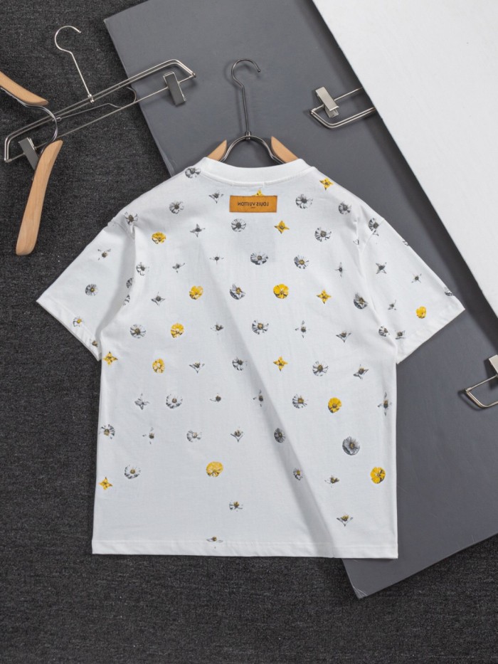 稀少 ルイヴィトン 激安通販 2026SS 刺繍ラウンドネック半袖Tシャツ