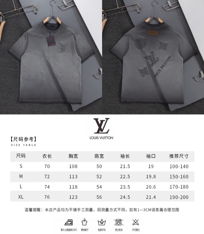 入手困難 ルイヴィトン n級品 2026SS 刺繍水で洗う旧丸首半袖Tシャツ