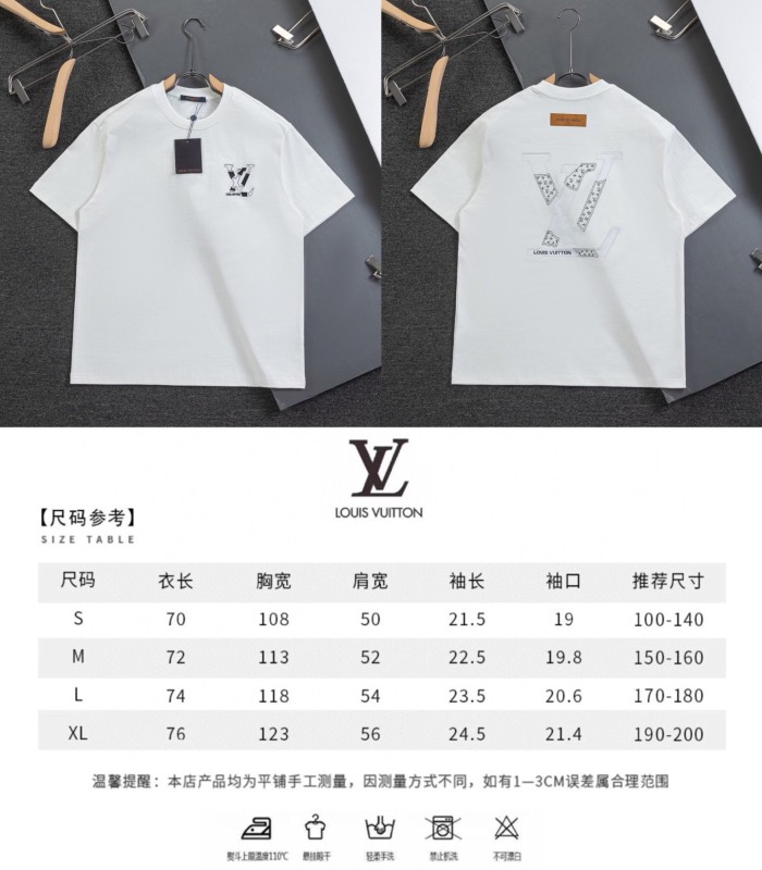 ★超人気 ルイヴィトン コピーおすすめ 2026SS 刺繍ラウンドネック半袖Tシャツ