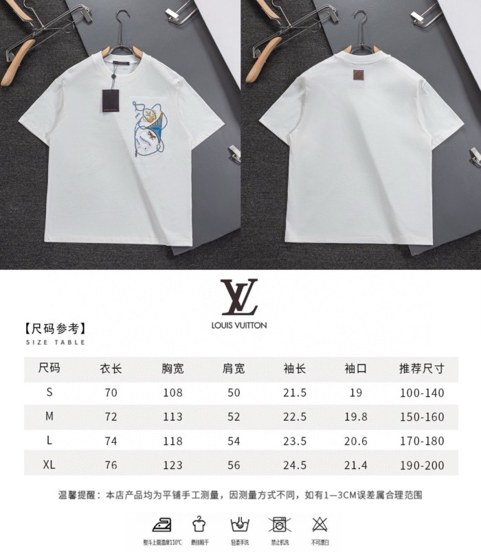 累積売上総額第１位！ルイヴィトン スーパーコピー 2026SS 刺繍ラウンドネック半袖Tシャツ