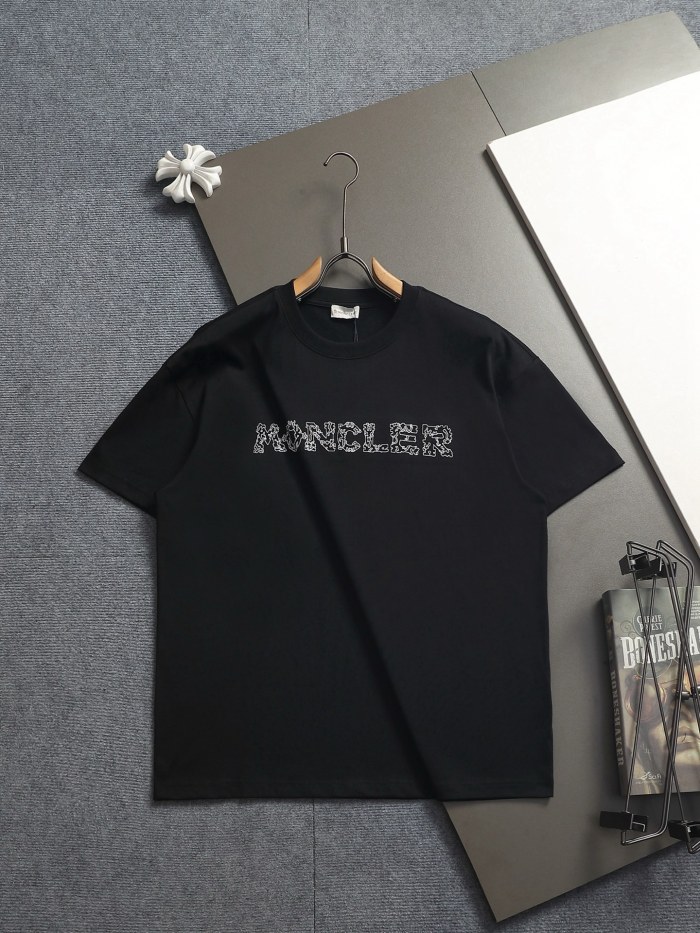 稀少 モンクレール コピー の2026SS アルファベットロゴ刺繍半袖Tシャツ