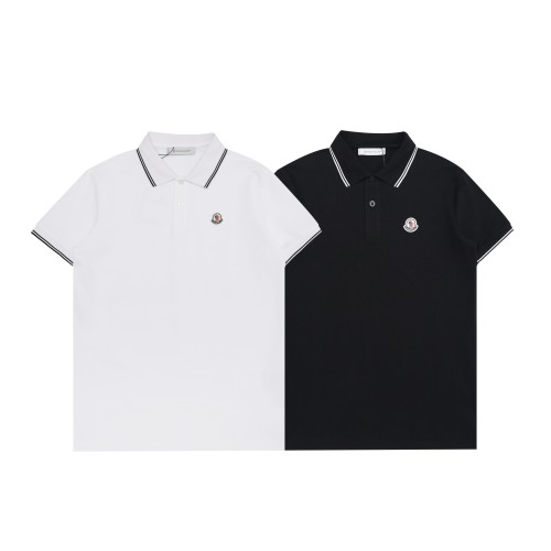 入手困難 モンクレール 激安通販 の2026SS 開襟ポロシャツ半袖Tシャツ2色