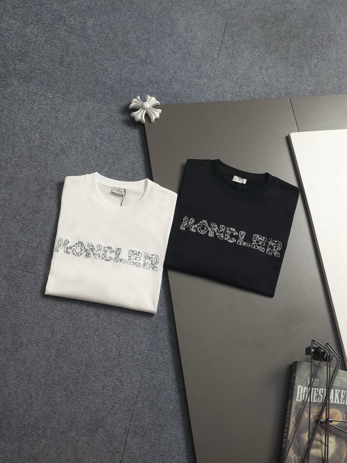 稀少 モンクレール コピー の2026SS アルファベットロゴ刺繍半袖Tシャツ
