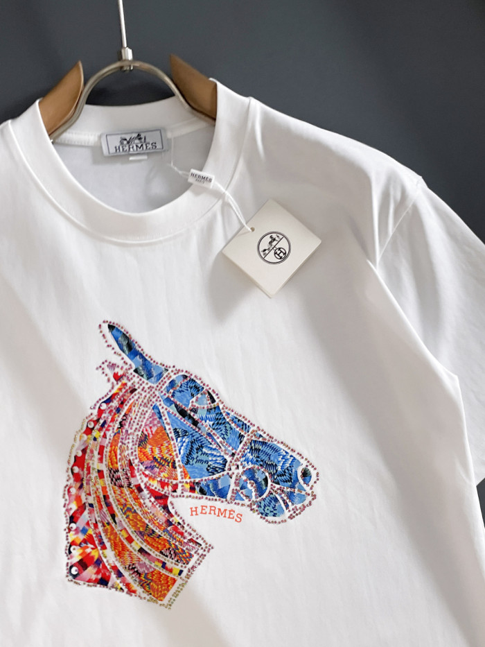 ★超人気 エルメス 偽物通販 2026SS半袖クルーネックTシャツ