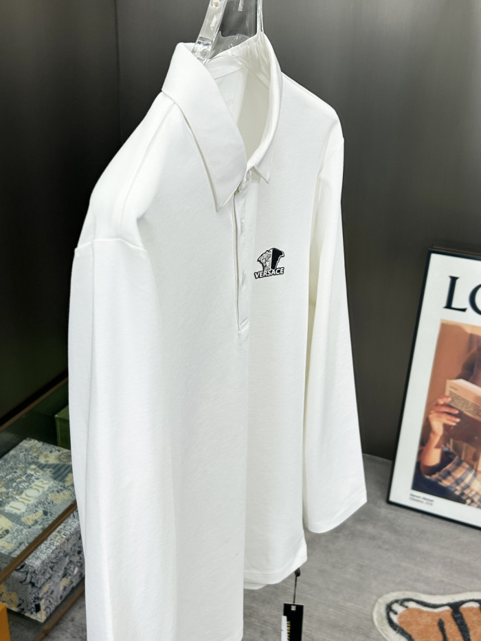 累積売上総額第１位！ ヴェルサーチ 激安偽物 2026SS長袖開襟ポロシャツTシャツ